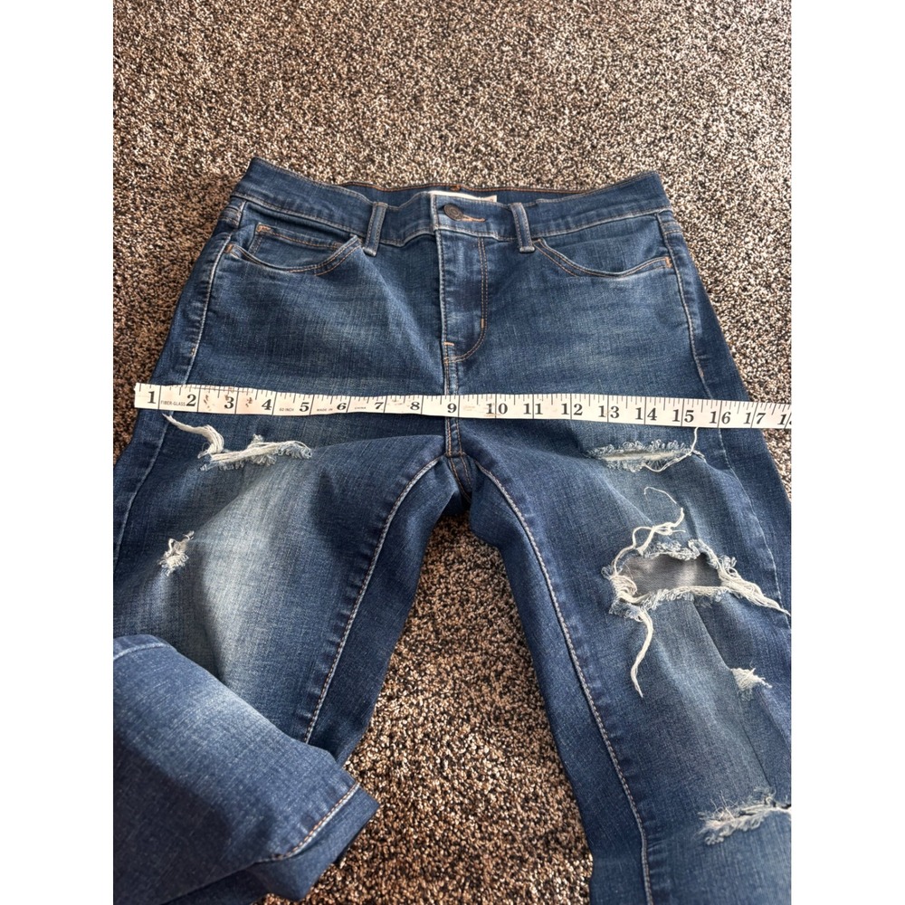 Levi's 710 Super Skinny Distressed cropped Jeans Dark‎ Wash Women's Size 29 - Picture 7 of 11